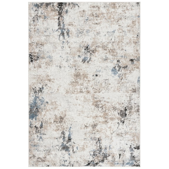 SAFAVIEH Quincy Ray Abstract Indoor/Outdoor Area Rug, Ivory/Beige, 8' x 10'