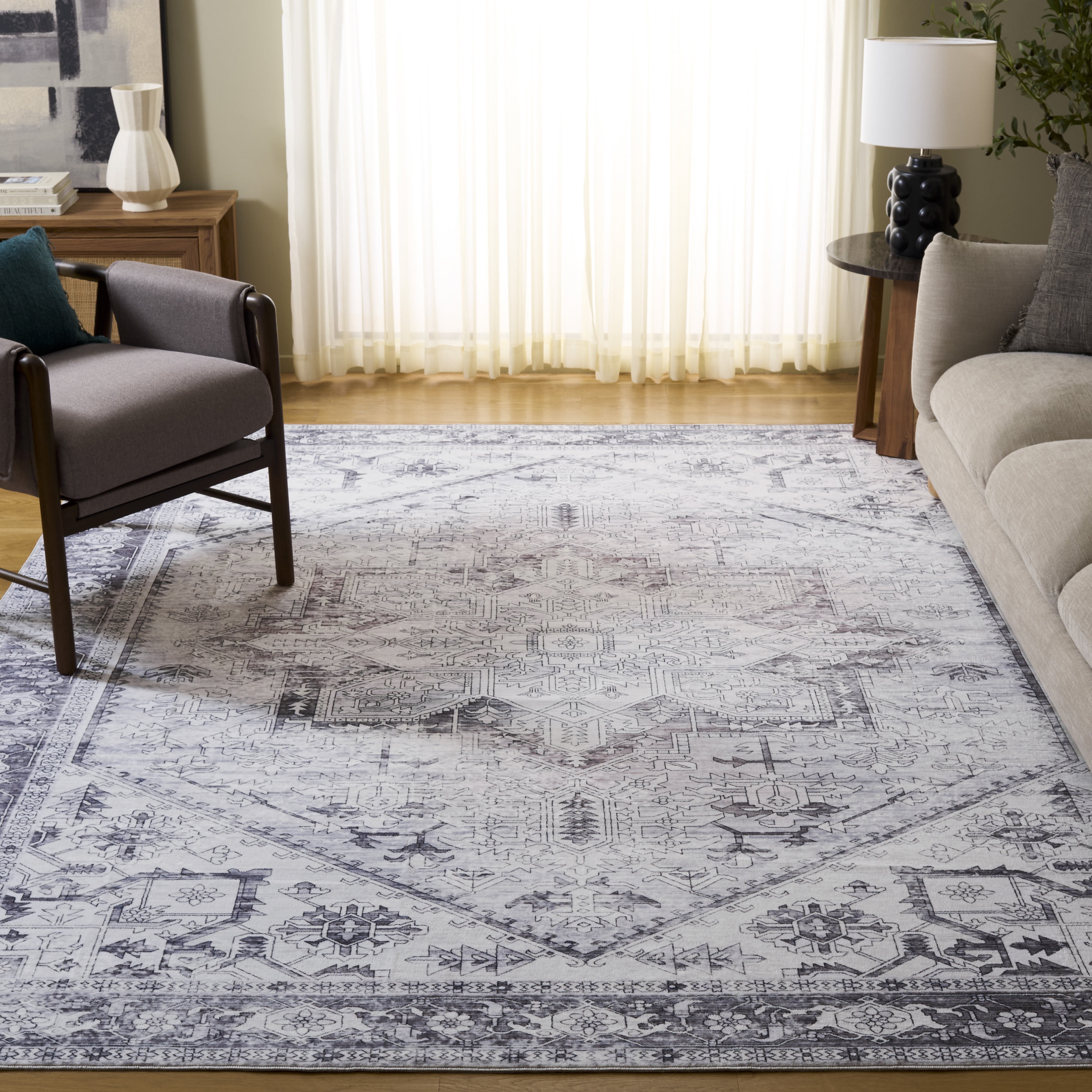 SAFAVIEH Arizona Rhine Oriental Machine Washable Area Rug, Beige