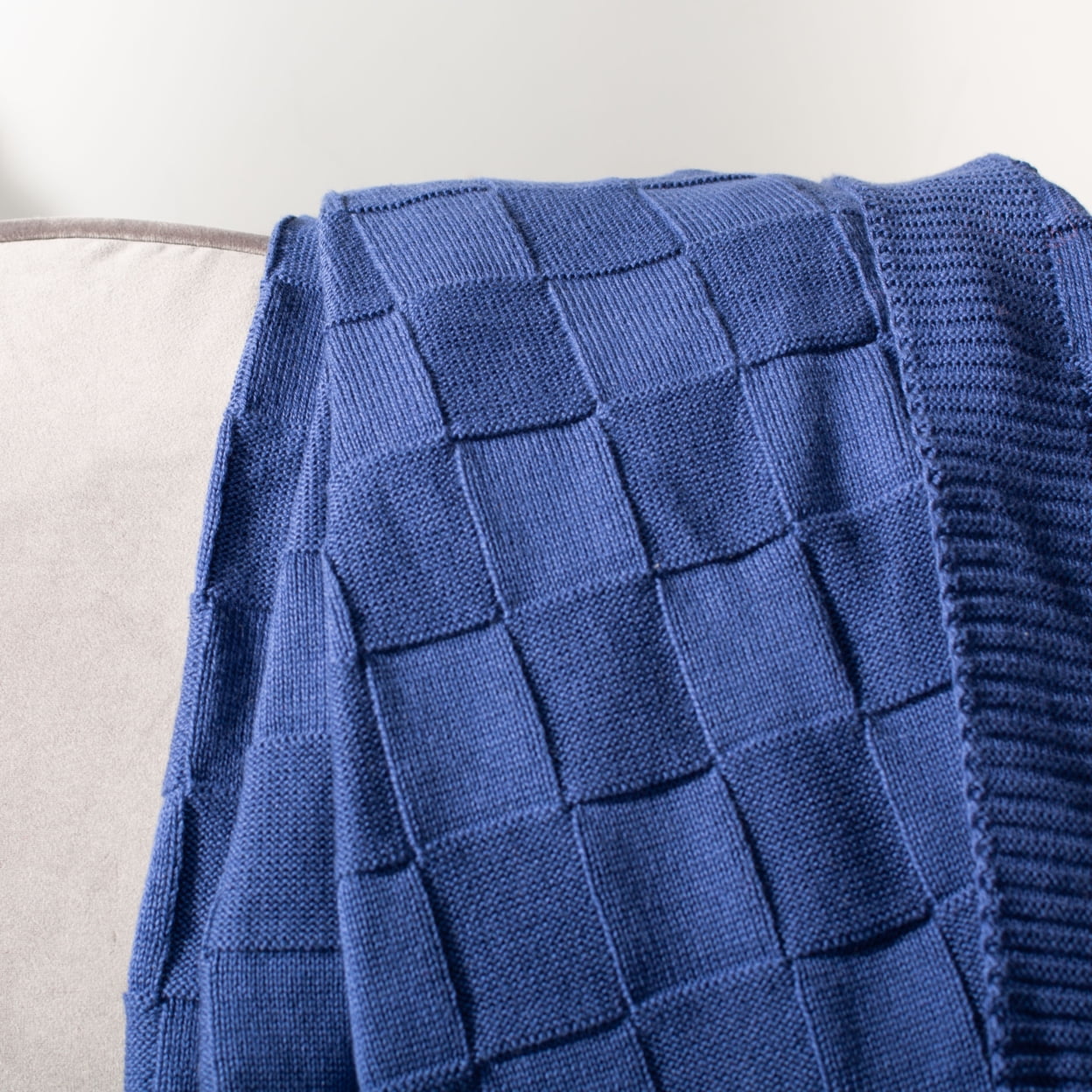 Marine Blue Cotton Racer Throw Blanket