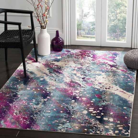 SAFAVIEH Radiance Collection RAD111B Teal / Magenta Rug