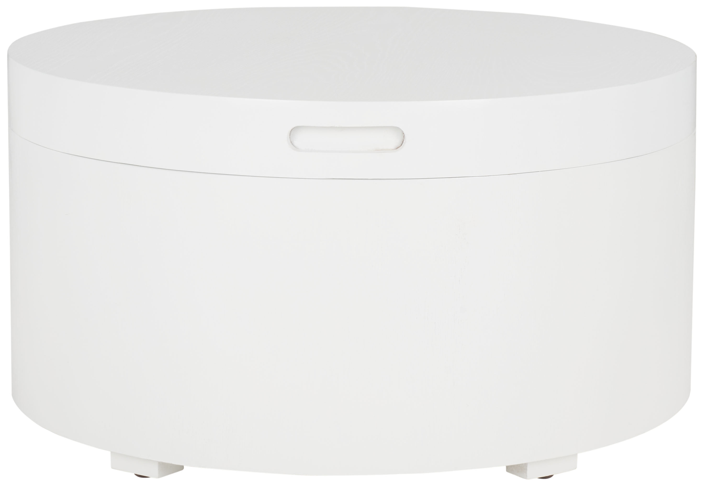 SAFAVIEH Rafaela Round Tray Top Coffee Table with Storage, White (23 in