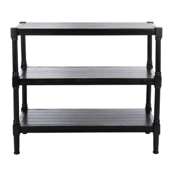 SAFAVIEH Rafiki Amish Black Wood Console Table with Shelf (33.8 in. W x 13.8 in. D x 29.5 in. H)