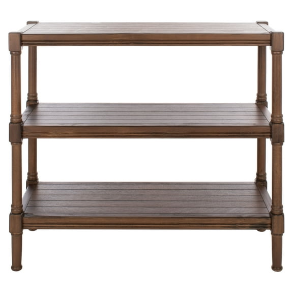 SAFAVIEH Rafiki Amish Brown Wood Console Table with Shelf (33.8 in. W x 13.8 in. D x 29.5 in. H)