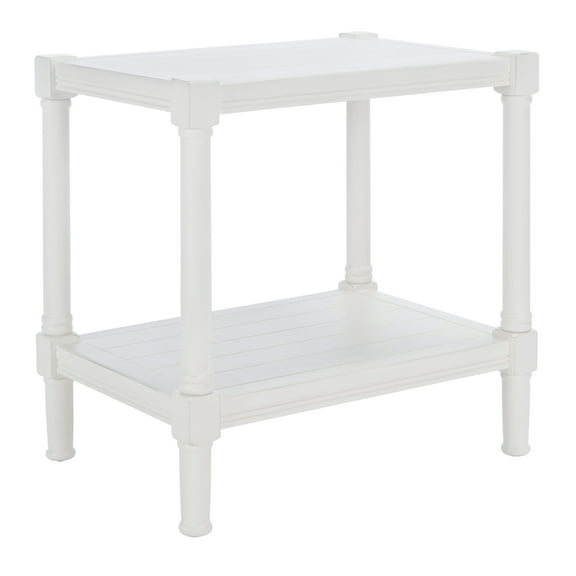 SAFAVIEH Rafiki Solid Rustic Rectangle Accent Table, Distressed White