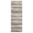 thumbnail image 1 of SAFAVIEH Rag Benton Striped Cotton Runner Rug, Ivory/Charcoal, 2'3" x 7', 1 of 10