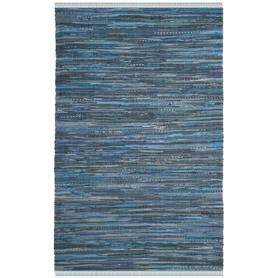 SAFAVIEH Rag Candis Striped Cotton Area Rug, Blue/Multi, 5' x 8'