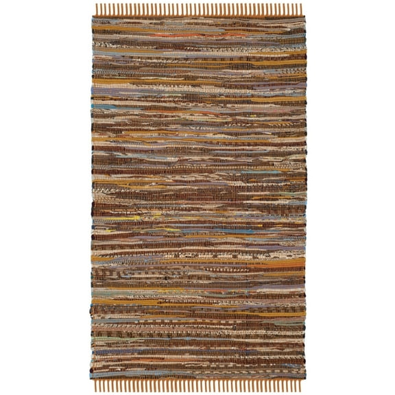 SAFAVIEH Rag Candis Striped Cotton Area Rug, Gold/Multi, 2' x 3'