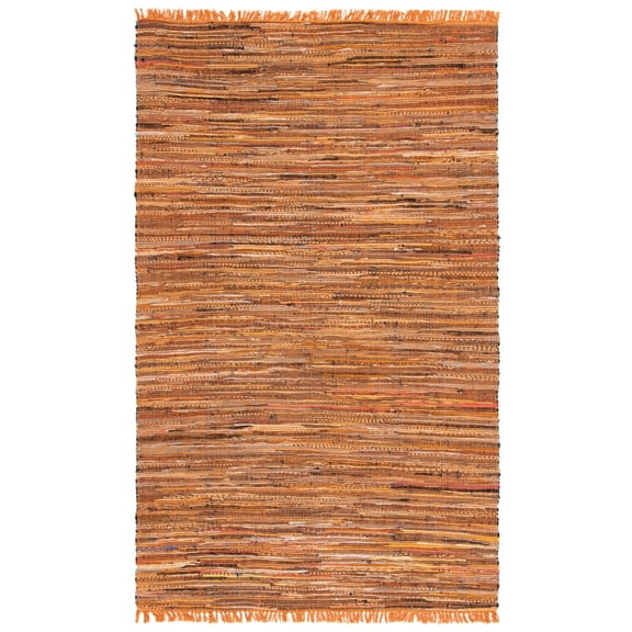 SAFAVIEH Rag Candis Striped Cotton Area Rug, Gold/Multi, 5' x 8'