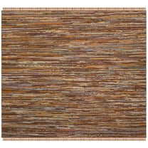 SAFAVIEH Rag Candis Striped Cotton Area Rug, Gold/Multi, 6' x 6' Square