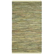 SAFAVIEH Rag Candis Striped Cotton Area Rug, Light Green/Multi, 5' x 8'