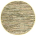 thumbnail image 1 of SAFAVIEH Rag Candis Striped Cotton Area Rug, Light Green/Multi, 6' x 6' Round, 1 of 8