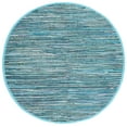 thumbnail image 1 of SAFAVIEH Rag Candis Striped Cotton Area Rug, Turquoise/Multi, 6' x 6' Round, 1 of 8