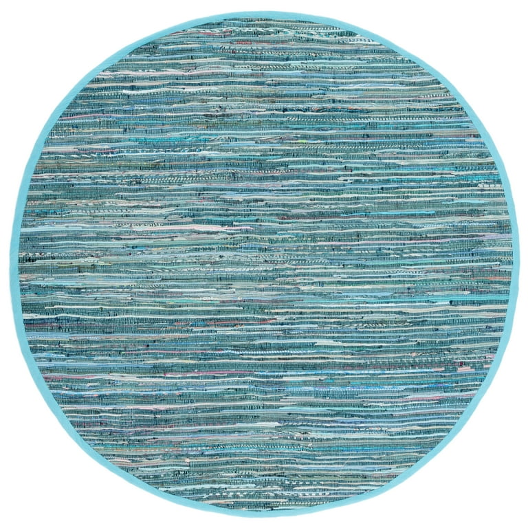 SAFAVIEH Rag Candis Striped Cotton Area Rug, Turquoise/Multi, 6' x