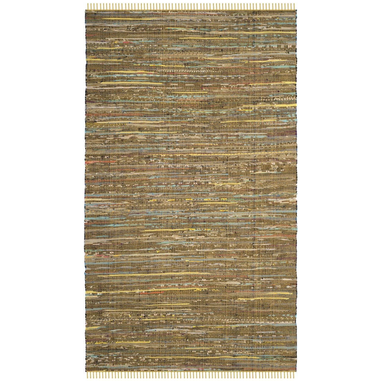 Handwoven Sunshine Stripe Cotton Area Rug, 4' x 6'