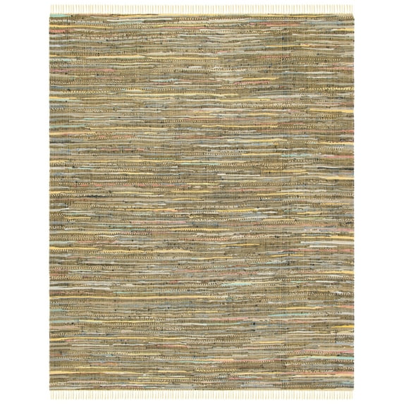 SAFAVIEH Rag Candis Striped Cotton Area Rug, Yellow/Multi, 4' x 6'