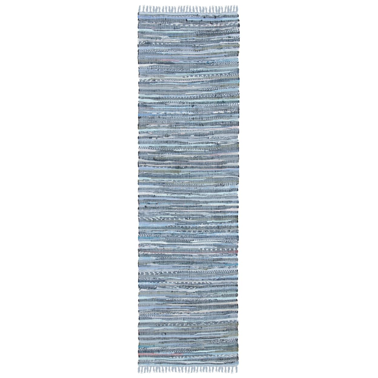 Vibrant Striped Multicolor Hand-Woven Runner Rug, 2'3" x 9'