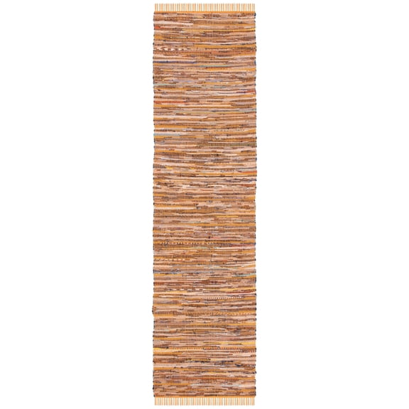 SAFAVIEH Rag Candis Striped Cotton Runner Rug, Gold/Multi, 2'3" x 11'