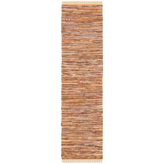 SAFAVIEH Rag Candis Striped Cotton Runner Rug, Gold/Multi, 2'3" x 7'