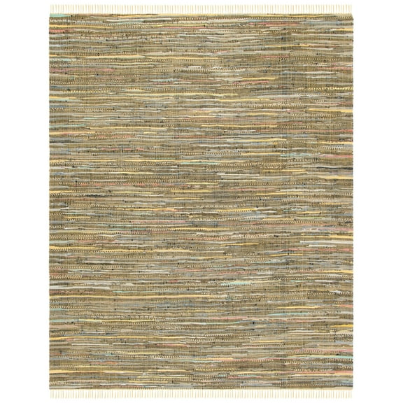 SAFAVIEH Rag Candis Striped Cotton Runner Rug, Yellow/Multi, 2'3" x 9'