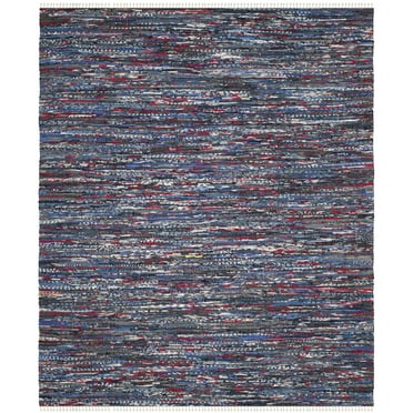 SAFAVIEH Rag Dania Striped Cotton Area Rug, Blue/Multi, 2' x 3'