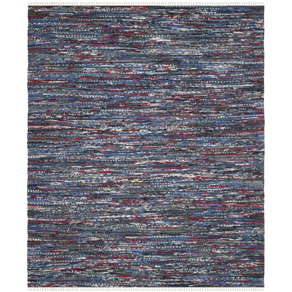 SAFAVIEH Rag Dania Striped Cotton Area Rug, Blue/Multi, 3' x 5'
