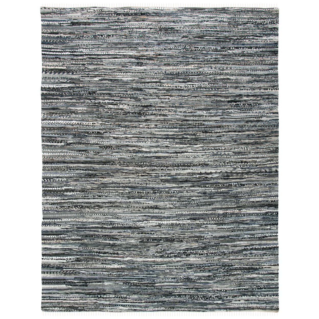 SAFAVIEH Rag Dania Striped Cotton Area Rug, Grey, 10' x 14'