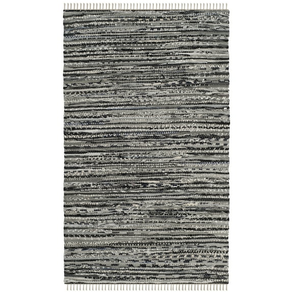 SAFAVIEH Rag Dania Striped Cotton Area Rug, Grey, 2' x 3'