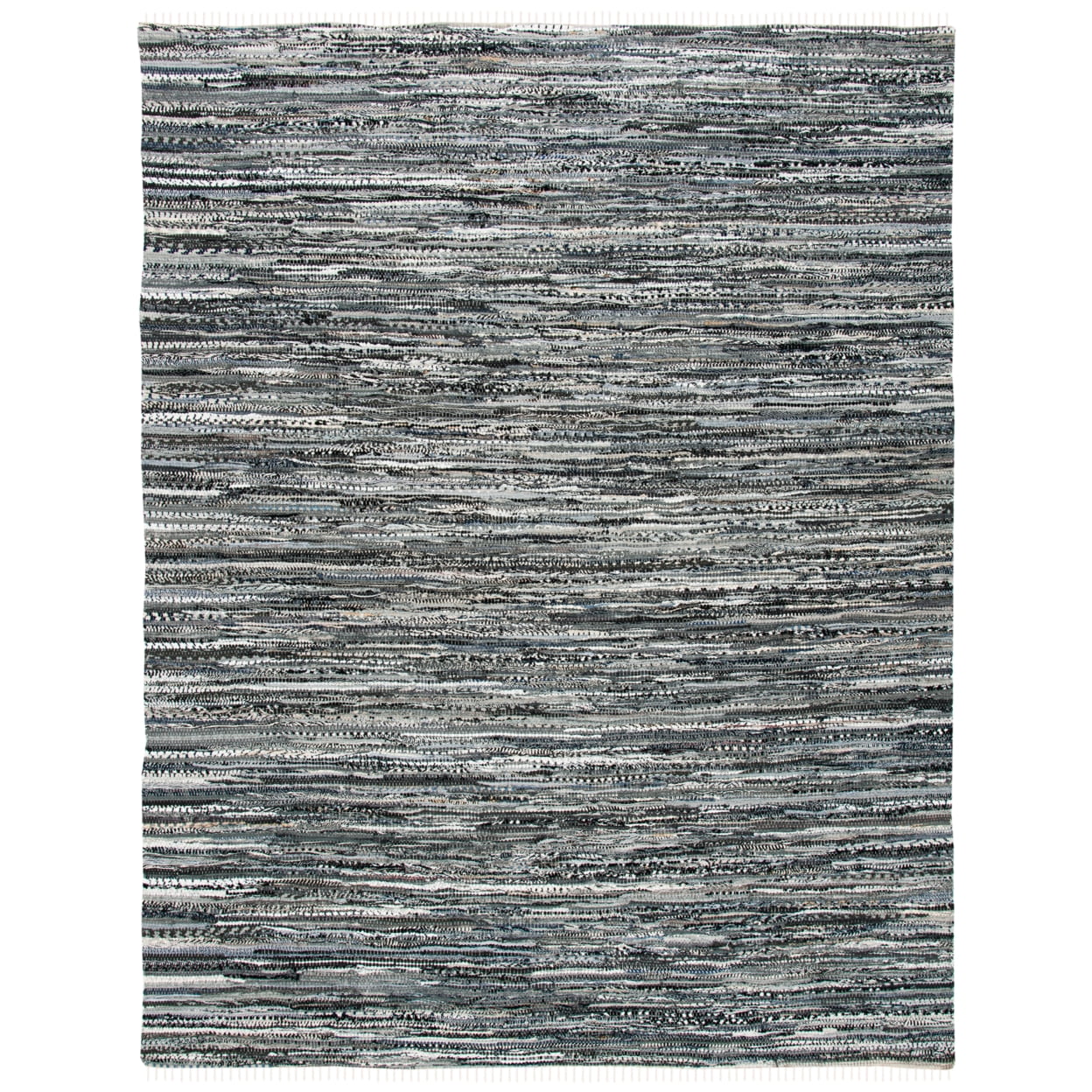 Handmade Gray Stripe Cotton Area Rug 8' x 10'