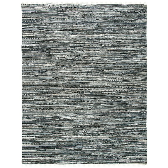 SAFAVIEH Rag Dania Striped Cotton Area Rug, Grey, 9' x 12'