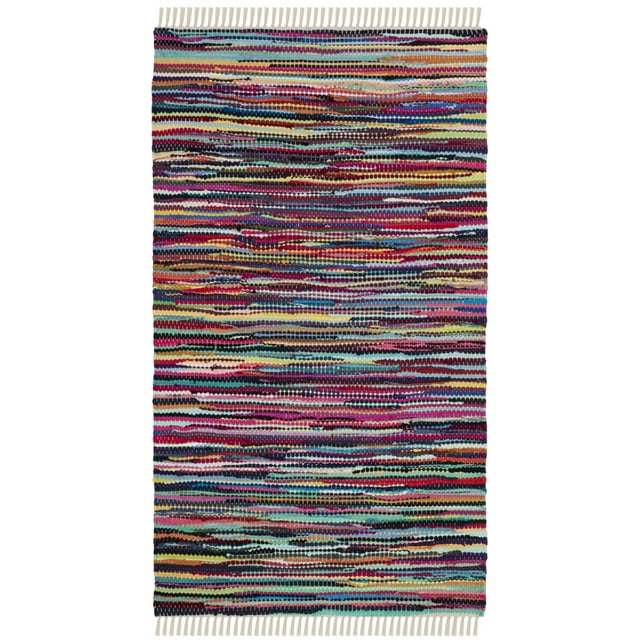 SAFAVIEH Rag Dania Striped Cotton Area Rug, Multi, 2'6" x 4'