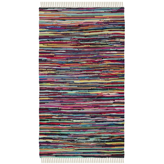 SAFAVIEH Rag Dania Striped Cotton Area Rug, Multi, 3' x 5'