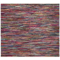 SAFAVIEH Rag Dania Striped Cotton Area Rug, Multi, 4' x 4' Square