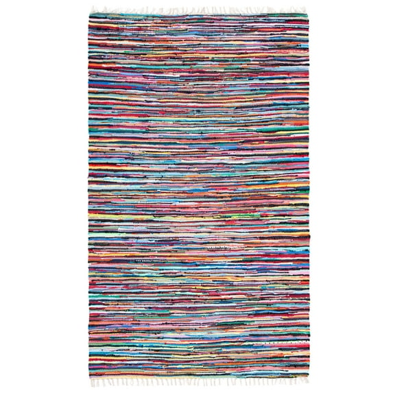 SAFAVIEH Rag Dania Striped Cotton Area Rug, Multi, 5' x 8'