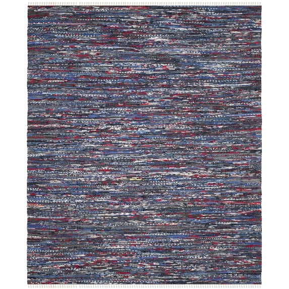 SAFAVIEH Rag Dania Striped Cotton Runner Rug, Blue/Multi, 2'3" x 10'