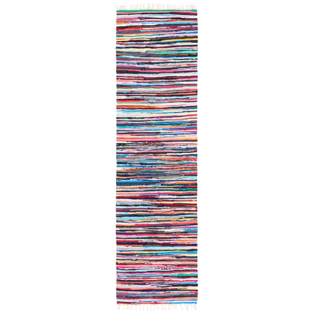 SAFAVIEH Rag Dania Striped Cotton Runner Rug, Multi, 2'3
