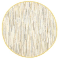 SAFAVIEH Rag Elena Striped Cotton Area Rug, Gold/Multi, 6' x 6' Round
