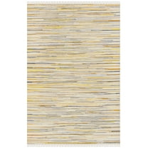 SAFAVIEH Rag Elena Striped Cotton Area Rug, Gold/Multi, 6' x 9'