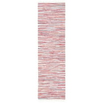 SAFAVIEH Rag Elena Striped Cotton Runner Rug, Red/Multi, 2'3" x 10'