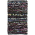 thumbnail image 1 of SAFAVIEH Rag Ermintrude Ikat Cotton Area Rug, Black/Red, 2'6" x 4', 1 of 8