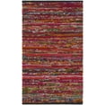 thumbnail image 1 of SAFAVIEH Rag Ermintrude Ikat Cotton Area Rug, Fuchsia/Black, 2'6" x 4', 1 of 9