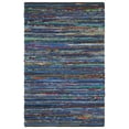 thumbnail image 1 of SAFAVIEH Rag Ermintrude Ikat Cotton Area Rug, Turquoise/Black, 4' x 6', 1 of 9