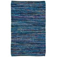 thumbnail image 1 of SAFAVIEH Rag Ermintrude Ikat Cotton Area Rug, Turquoise/Black, 5' x 8', 1 of 9