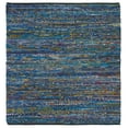 thumbnail image 1 of SAFAVIEH Rag Ermintrude Ikat Cotton Area Rug, Turquoise/Black, 6' x 6' Square, 1 of 9