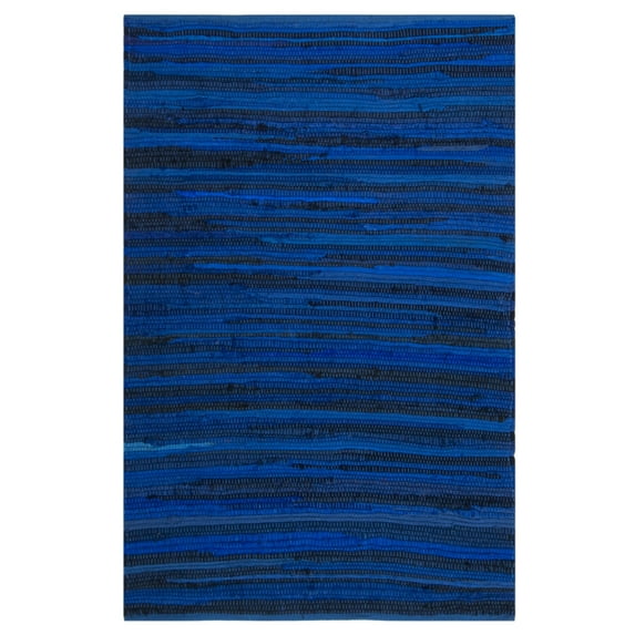 SAFAVIEH Rag Fergal Striped Cotton Area Rug, Blue/Multi, 2'6" x 4'