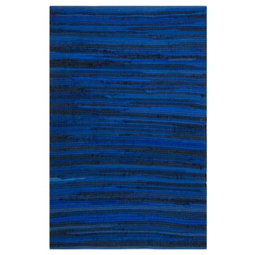 SAFAVIEH Rag Fergal Striped Cotton Area Rug, Blue/Multi, 2' x 3'