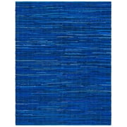 SAFAVIEH Rag Fergal Striped Cotton Area Rug, Blue/Multi, 8' x 10'