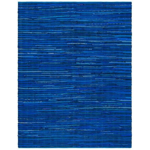 SAFAVIEH Rag Fergal Striped Cotton Area Rug, Blue/Multi, 8' x 10'
