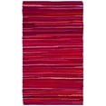 thumbnail image 1 of SAFAVIEH Rag Fergal Striped Cotton Area Rug, Red/Multi, 3' x 5', 1 of 12
