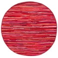 thumbnail image 1 of SAFAVIEH Rag Fergal Striped Cotton Area Rug, Red/Multi, 6' x 6' Round, 1 of 12