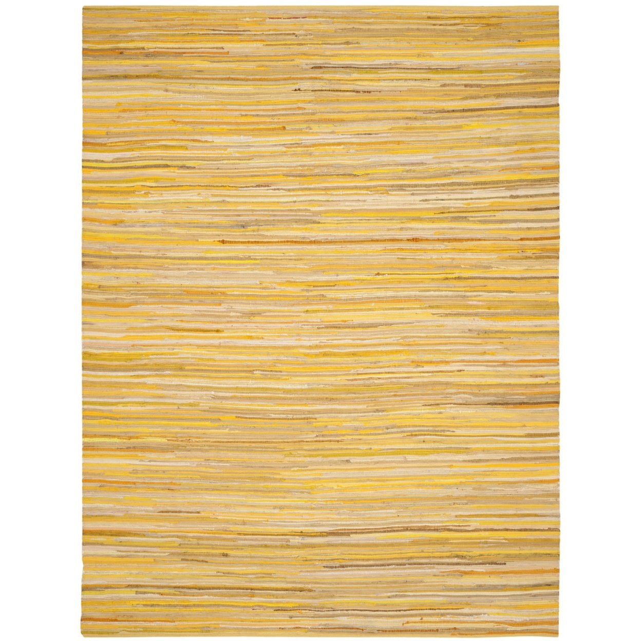 Handmade Multicolor Stripe Wool and Cotton Square Rug 4' x 4'